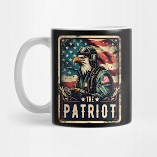 The Patriot Eagle Pilot Bird American Flag Tarot Card Pun Mug